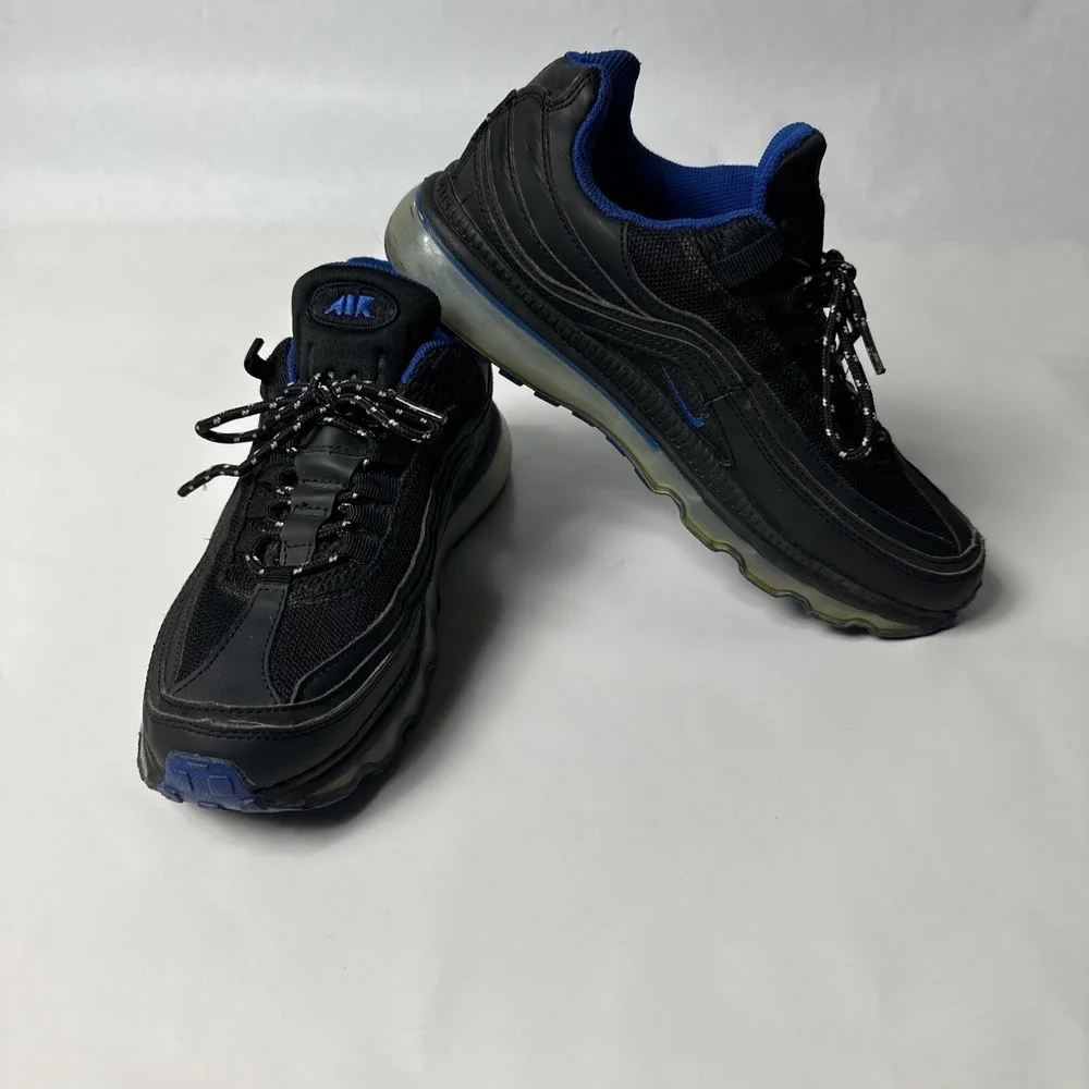 Nike Air Max 97 Triple Black And Blue Mens Size 9 2010 397252-041 Sneaker